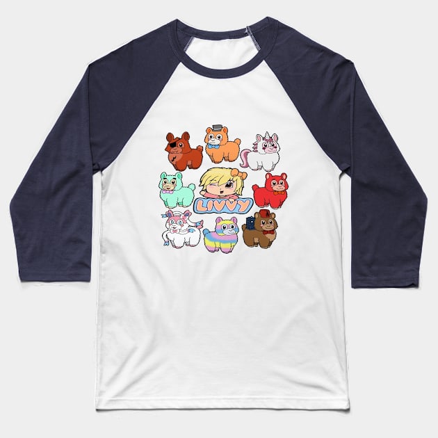 Livvy & Her Alpacas Baseball T-Shirt by Livvy